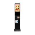 Interactive 21.5 Inch FHD Standing Touch Screen Kiosk With Catalog Brochure Holder