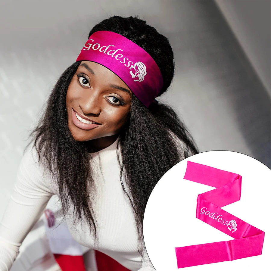 AliLeader Custom Logo Soft Silk Satin Lace Band Edge Scarves Hair Frontal Wrap Headband Edge Laying Scarf for Women Lace Wigs