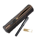 Durable Genuine Leather Handmade Promotional Pen Case Vintage Customized Personal Logo Simple Style 20.5x5.2cm Zipper Bag