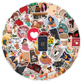 50PCS Cartoon Girl Bookish Inspirational Book Decals for Student DIY love Reading Sticker