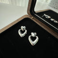 NEW Wholesale Fashion High Quality Jewelry 925 Sterling Silver Double Layer Heart Gold Plated Stud Earring Jewelry for Women