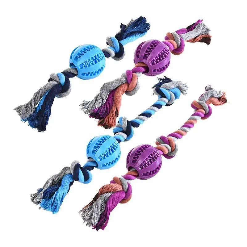 Unique Squeak Plush Rope Pet Toy Hot Dog Eco Hemp Dog Chew Squeaky Durable Ball Toy Indestructible Bulk Set
