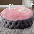 China Factory High Quality Round Shape Faux Fur Seat Cushions Rugs Faux Fur Chair Pads