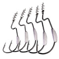 Barbed Soft Lure Hook with Lead 5pcs/bag Coil Spring Crank Hook 5/0# 4/0# 3/0# 2/0# 1/0# High Carbon Steel Fishing Hook