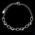 Sterling Silver 5*7mm Semi Mount Bracelet Empty Support Blank Claw Setting S925 Mountain Base Holder Without Stone Inlay for DIY