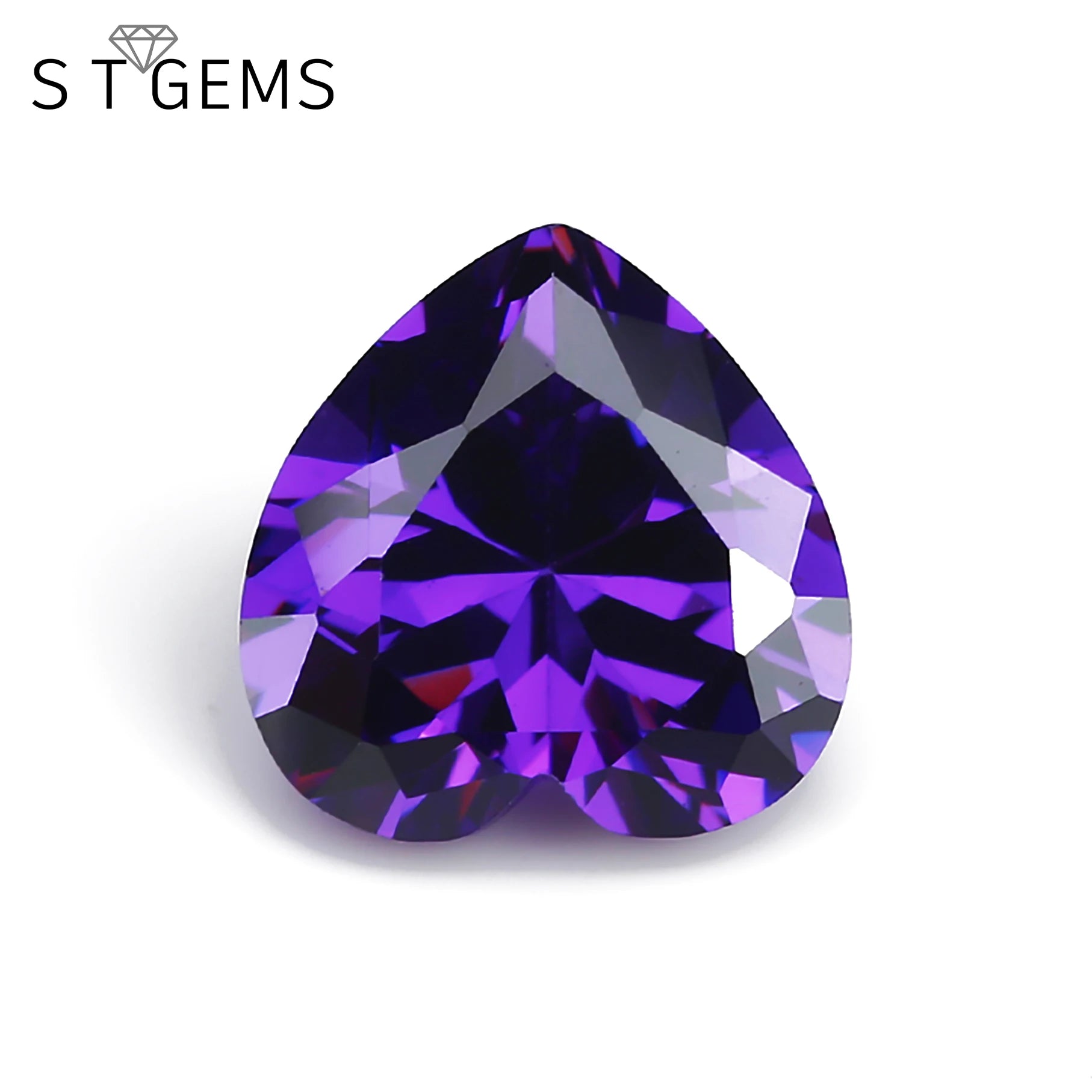 Ready to Ship 200 Pcs Loose Cubic Zirconia Heart Shape Machine Cut Purple Blue Custom CZ Stones