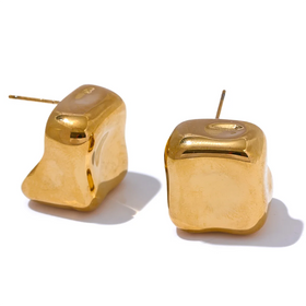 JINYOU 3357 Sleek 316L Stainless Steel Square Geometric Unique Stud Earrings for 18K PVD Plated Wholesale Daily Jewelry 2025