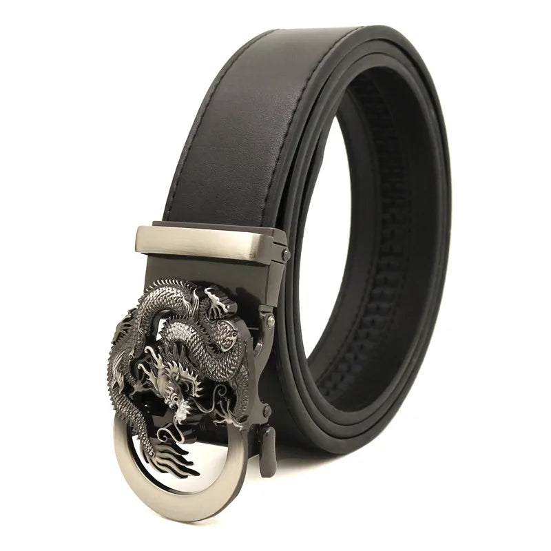 Men's Automatic Buckle Belts Loong Design Genuine Leather Ratchet Belt for Men Waistband LQbelt Factory Custom LOGO