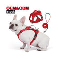 2025 Adjustable Reflective Nylon Cat Harness Pet Lightweight Breathable Mesh Dog Harness Leash Set Simple Fashion Solid