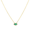 Custom Silver Jewelry 18K Gold Plated Simple Clear Marquise Cubic Zirconia Solitaire Gemstone Pendant Necklace for Women