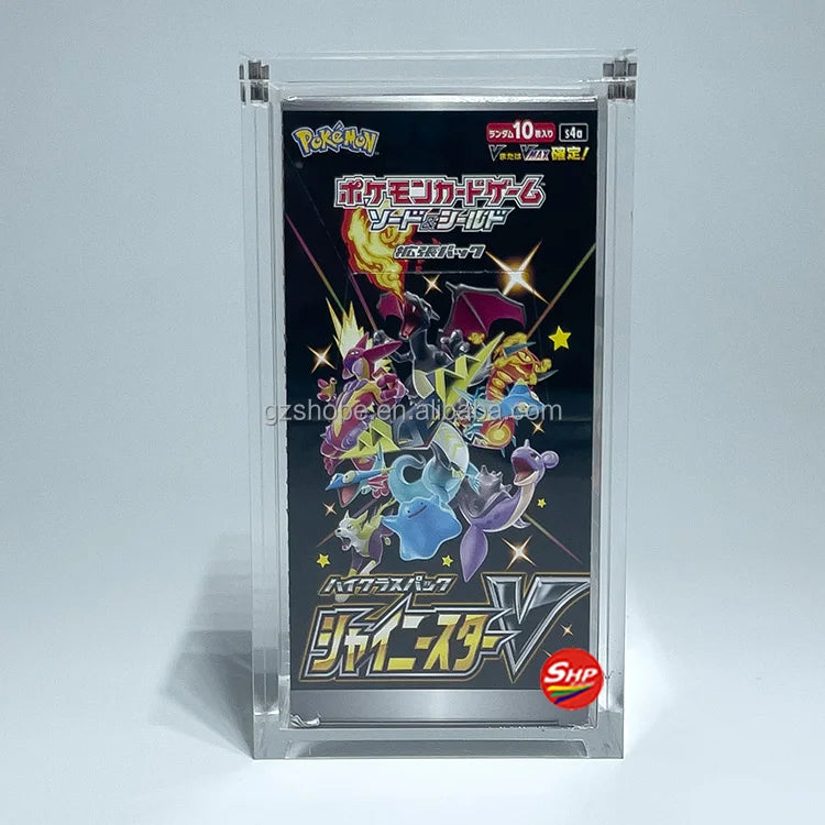 SHP Custom Hight Class Pokemon Card Booster Box  Case TCG  Acrylic Protect Pokemon Small Japanese  Booster Box Display Case