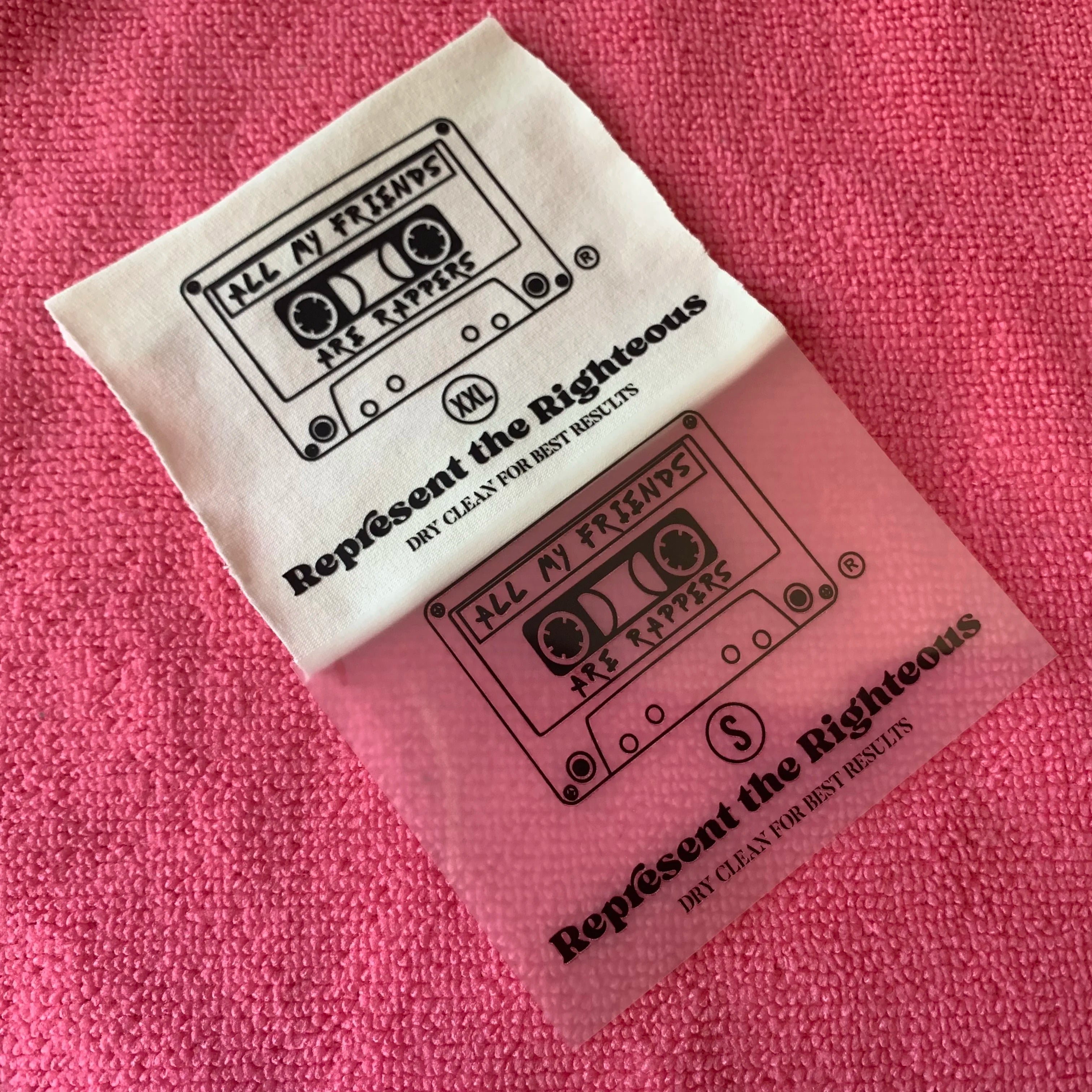 Custom logo Screen Printing Tagless Heat Transfer Labelswashing Care Heat Press Neck Label for Blouse