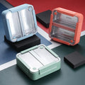 Dishwasher Safe Airtight Lid Seal Removable 2-Section Divider 1100ml Stainless Steel + PP Microwavable Square Lunch Box