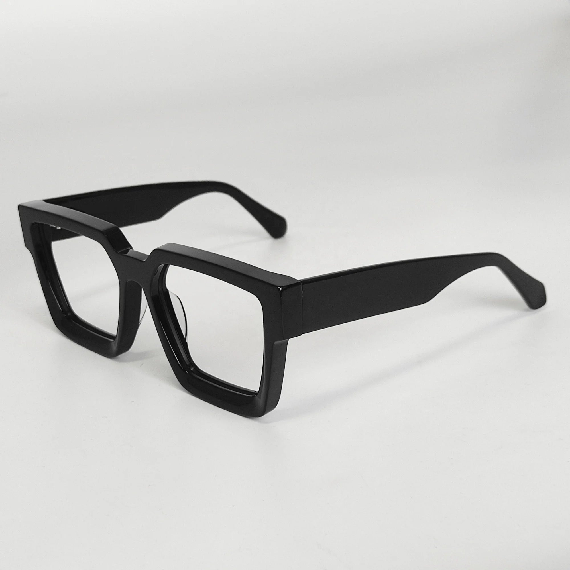 Millionaires Handmade Thick Acetate Optical Eyeglasses Frames Custom Logo Square Eyewear with Solid Pattern