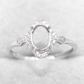 Sterling Silver 5*7/6*8mm Semi Mount Ring Empty Frame Blank Support Claws Setting S925 Base Without Center Stone for DIY Inlay