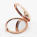 Customized Logo Souvenir Double Sided Metal Pocket Mirror Round Gold Make up Compact Mirror With Velvet Bag