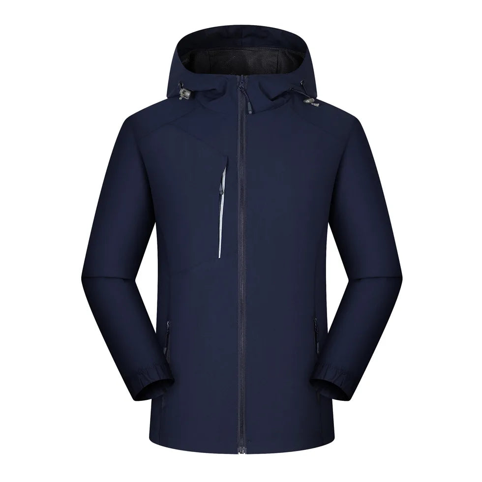Men's Bonded Casual Full-Zip Waterproof Golf Rain Bomber Jacket Hooded Breathable Thin Mesh Stand Collar Spring Outdoor OEM