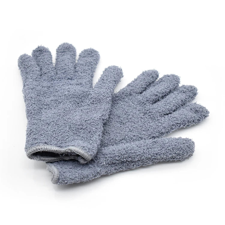 Washable Scratch Free Microfiber Car Wash Gloves Mitt 5 Fingers Soft House Dusting Cleaning Gloves