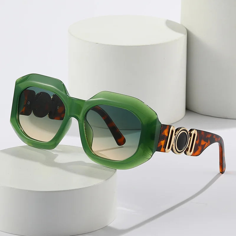 XY422 New Luxury UV400 Polygon Retro Eyewear Shades Good Texture Sun Glasses High Quality Oversized Female Sunglasses Women Men