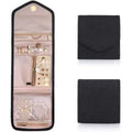 Wholesale Pink Foldable Travel Jewelry Organizer Case Storage Bag Envelope Design Soft Fabric PVC Lining Necklace Earrings Boxes