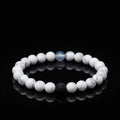 8mm Unisex White Howlite Black Lava Snow Quartz Crystal Yoga Healing Beads Classic Style Stainless Steel Stretch Bracelets
