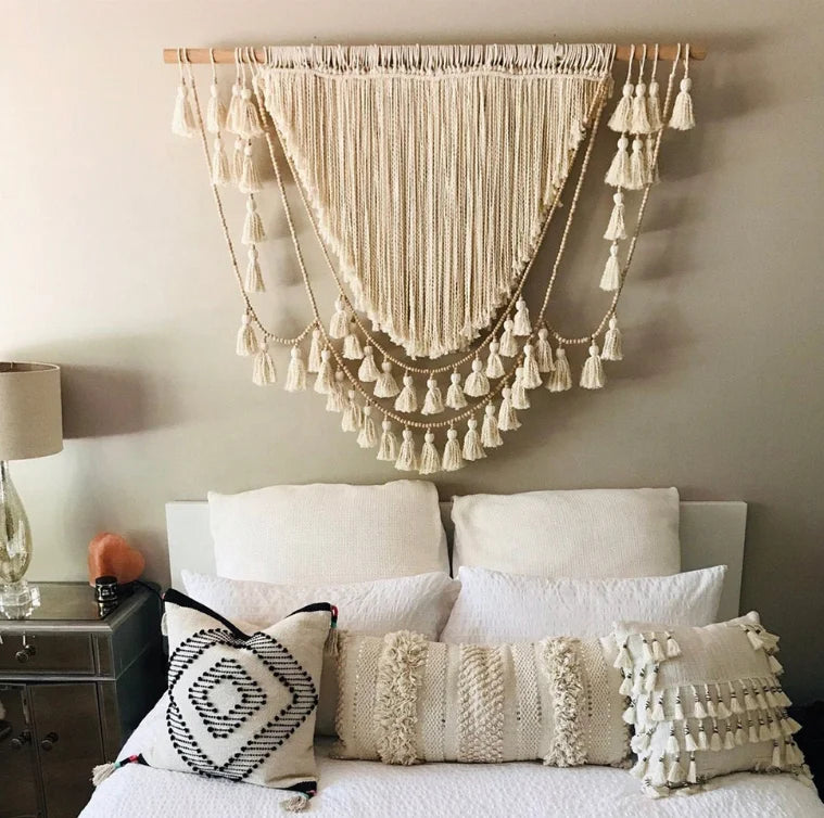 New Handmade Tapestry Cotton Wedding Decoration Boho Home Decor Big Macrame Wall Hanging Backdrops