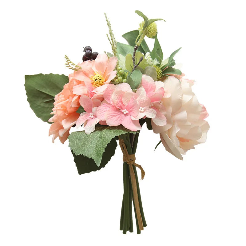 2022 Hot Sale  Home Decoration Flower Bunch Decoration Artificial Flower Dahlia Bouquet for Wedding