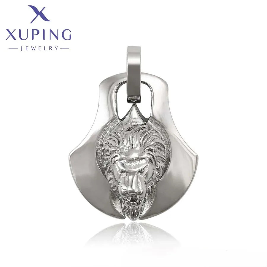 34694 XUPING JEWELRY Stainless Steel Jewelry Fashionable Custom Hip Hop Fashion Lion Heads Jewelry Pendant Charms