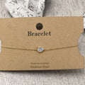 Vintage Rhinestone Bracelet Stainless Steel and Zircon Accents Gold Plated with Trendy Style for Wedding