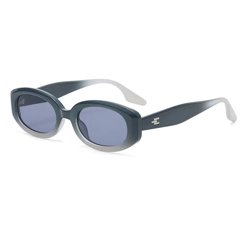 Factory Custom Oval Transparent Trendy Female Personality Small Frame UV 400 Resistant Women's Sunglasses