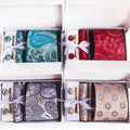 Paisley Neckties With Pocket Squares Casual Men Ties and Hanky Set Custom Tie Pocket Square and Cufflink Set