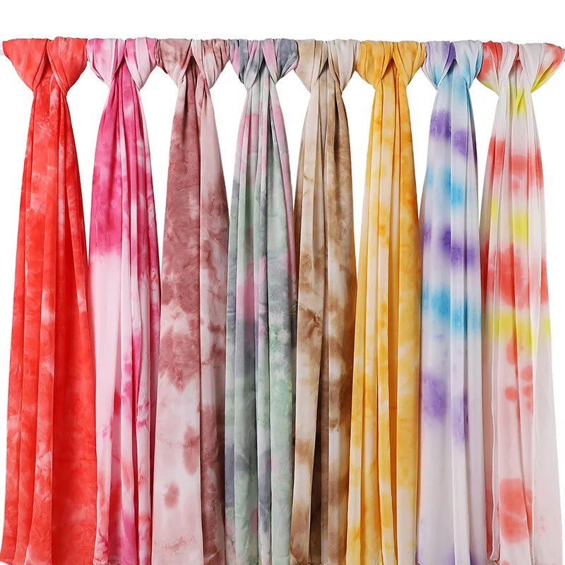 Autumn/Winter 2026 New Pearl Chiffon Color Gauze Scarf High Quality Tie-dye Scarf Bubble Chiffon Scarf Wholesale