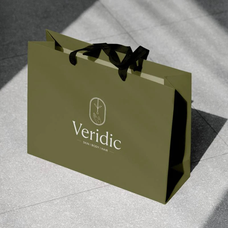 Custom Personal Luxury Large Shopping Paper Bags with Your Own logo Package Paper Gift Bag Custom Green Paper Bags Print