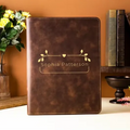 Wholesale Slim Business Pu Leather Refillable Portfolio Cover Custom Blank Laserable Leatherette Portfolio Folder With Zipper