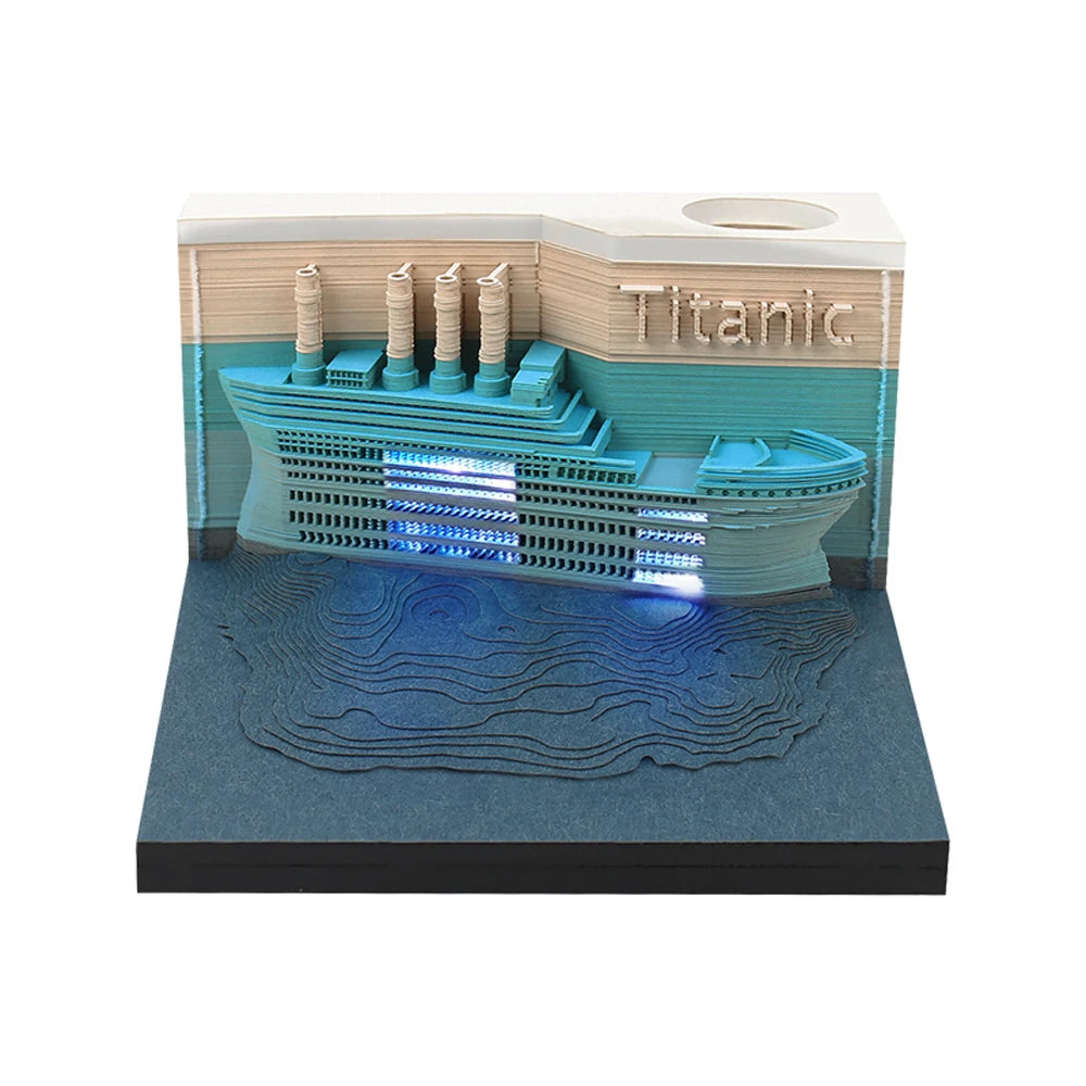 Titanic Ship Model 3D Memo Pad Note Book Custom With Desk Calendar 2026 2026 for School Office Home