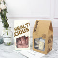 Kraft Paper Cheap Wholesale Fashion Biscuit Chocolate Cake Food Grade White Paper Package Bag Clear Window Matt Lamination