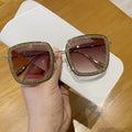 2022 New Arrival Metal Frame Rhinestone Shade Oversize Sunglasses for Women and Ladies with UV400 Protection for Driving