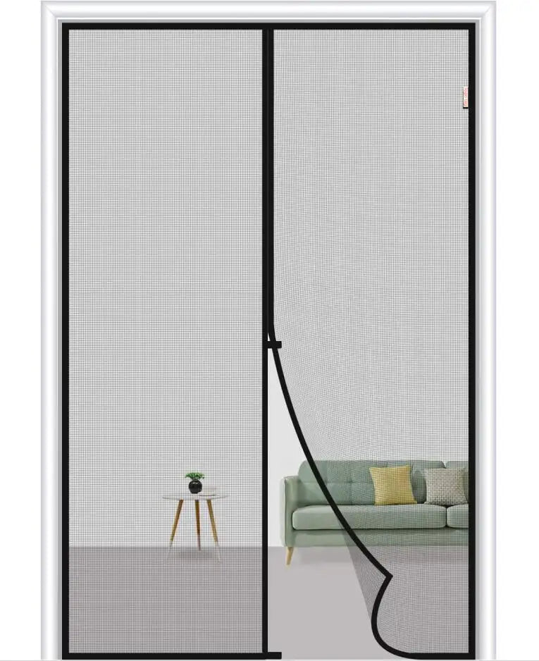 Custom Magnetic Screen Door Reinforced Fiberglass Bug Mesh Curtain