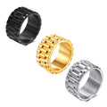Customizable Men's Stainless Steel Hip Hop Watch Band Ring with Personalized Name Inside for Engagement Party Anniversary
