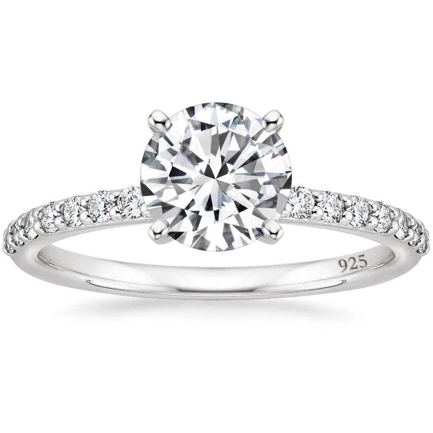 OAHLAN Fine Jewelry Women's 1.2 CT Round Cut Moissanite Engagement Rings Luxury S925 Sterling Silver Rings for Wedding Gift