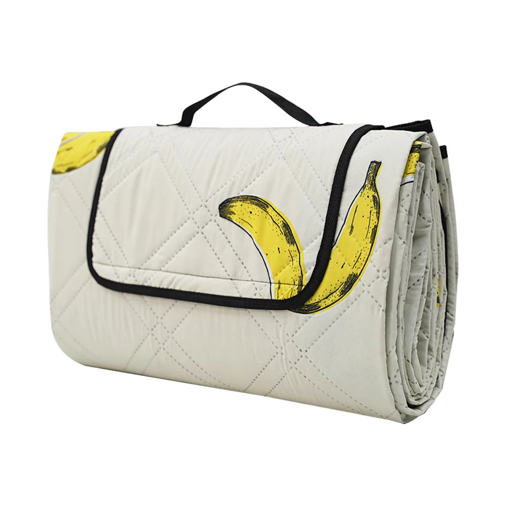 Latest Design Customizable Woven Thread Folding Compact Fruit Picnic Beach Blanket