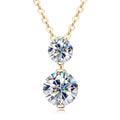 New Arrival Women's 925 Sterling Silver Two-Stone Moissanite Pendant Necklace Wedding Mossanite S925 D GRA VVS1