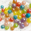 500g 10mm 12mm 14mm AB Colorful Loose Beads Round Solid Color Bubblegum Loose Spacer Acrylic Plastic Lucite Beads