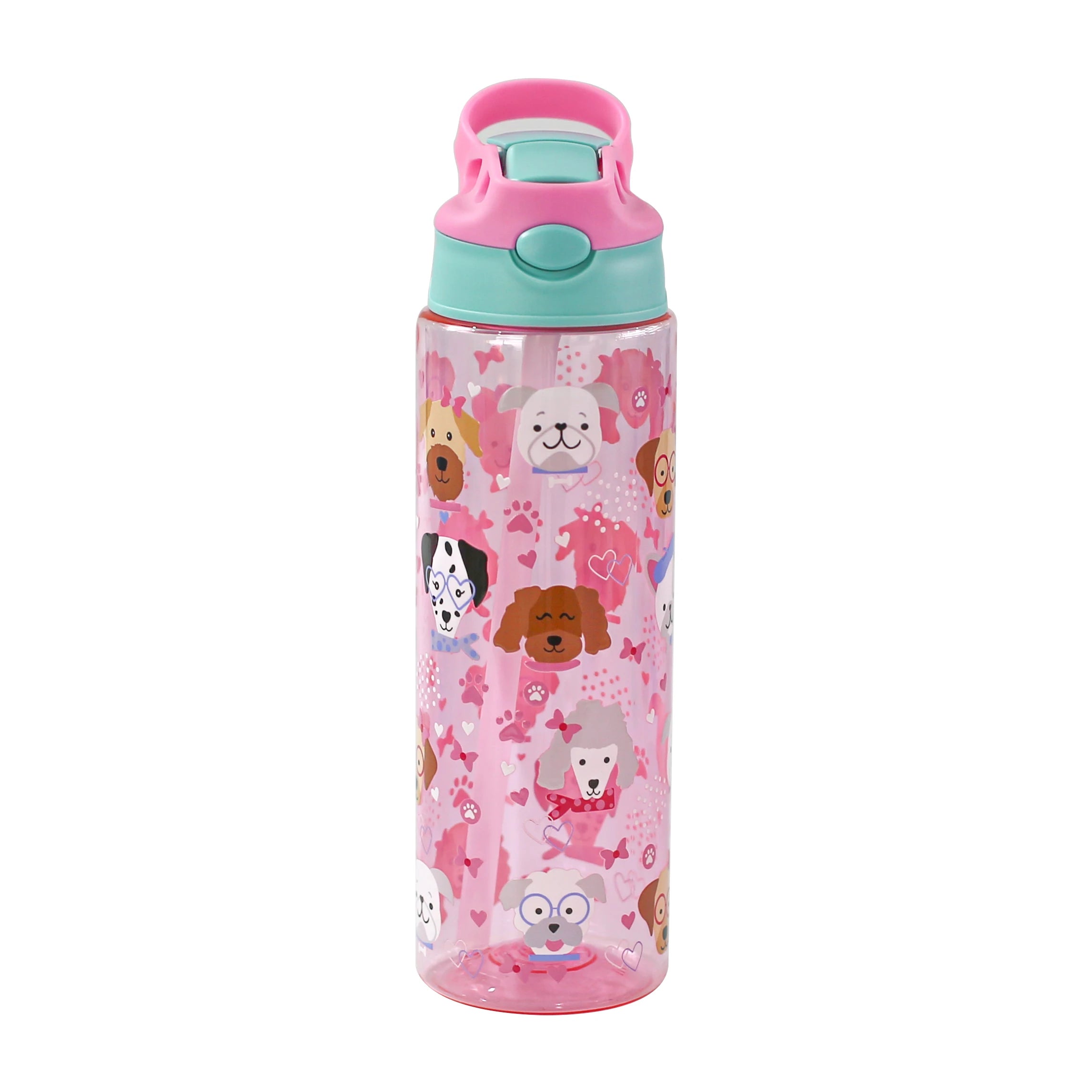 Wholesale Cartoon Printed Cute Kids Plastic Sports Water Bottle with Straw Reusable and for Boiling Water for Children