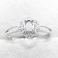 Semi Mount 4*5mm Sterling Silver Ring Frame Empty Blank Support Claw Setting S925 Base Holder Without Center Stone for DIY Inlay