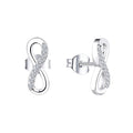 100% 925 Sterling Silver Cz Infinite Love Stud Earrings for Women Fashion Earrings Silver Jewelry