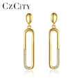 CZCITY Woman Earing Elegant Jewellery Silver Long Drop Simple Metal CZ 925 Fine Jewelry Trend Earring 2026