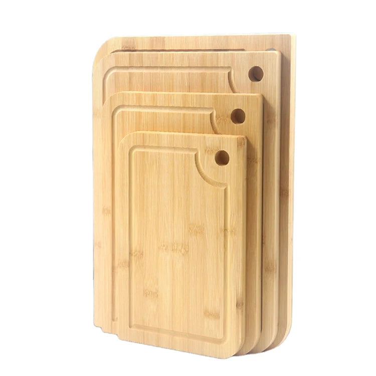 Good Quality Square 1.5cm Thick Eco-Friendly Serving Tray Style Multifunctional Bamboo Chopping Board Set