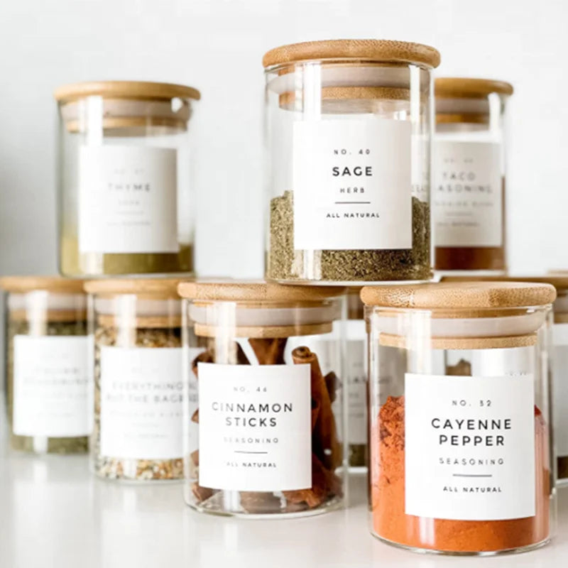 16 Oz 8Oz Custom Borosilicate Glass Storage Food Jam Jars With Bamboo Wooden Lids