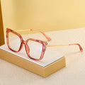 81157 Comfortable Blue Light Blocking Glasses Cat-Eye Frame Trendy Spring Hinge Optical Presbyopia Eyeglasses Customizable Logo